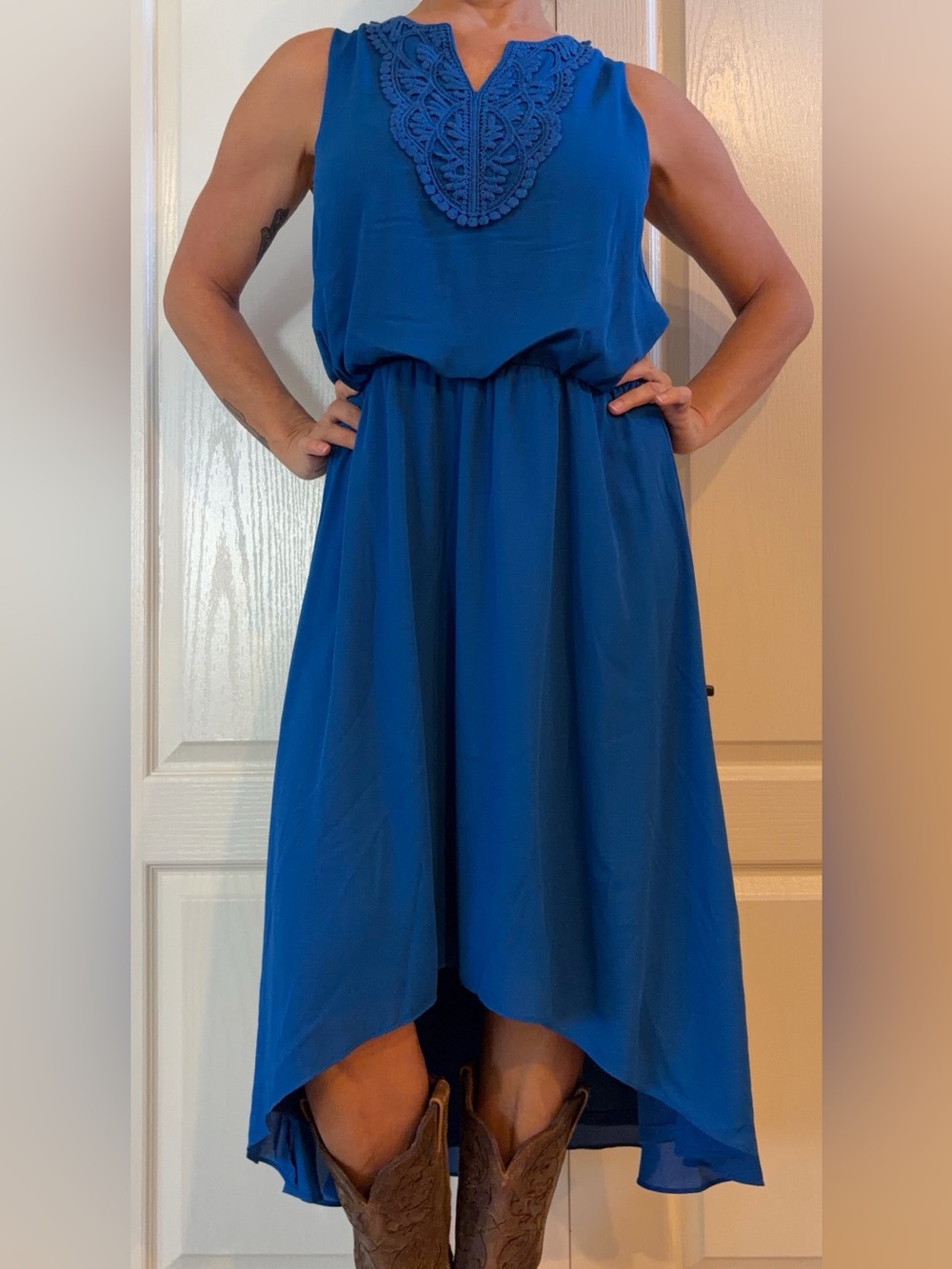 Chico's Royal Blue Sleeveless Hi-Low Dress